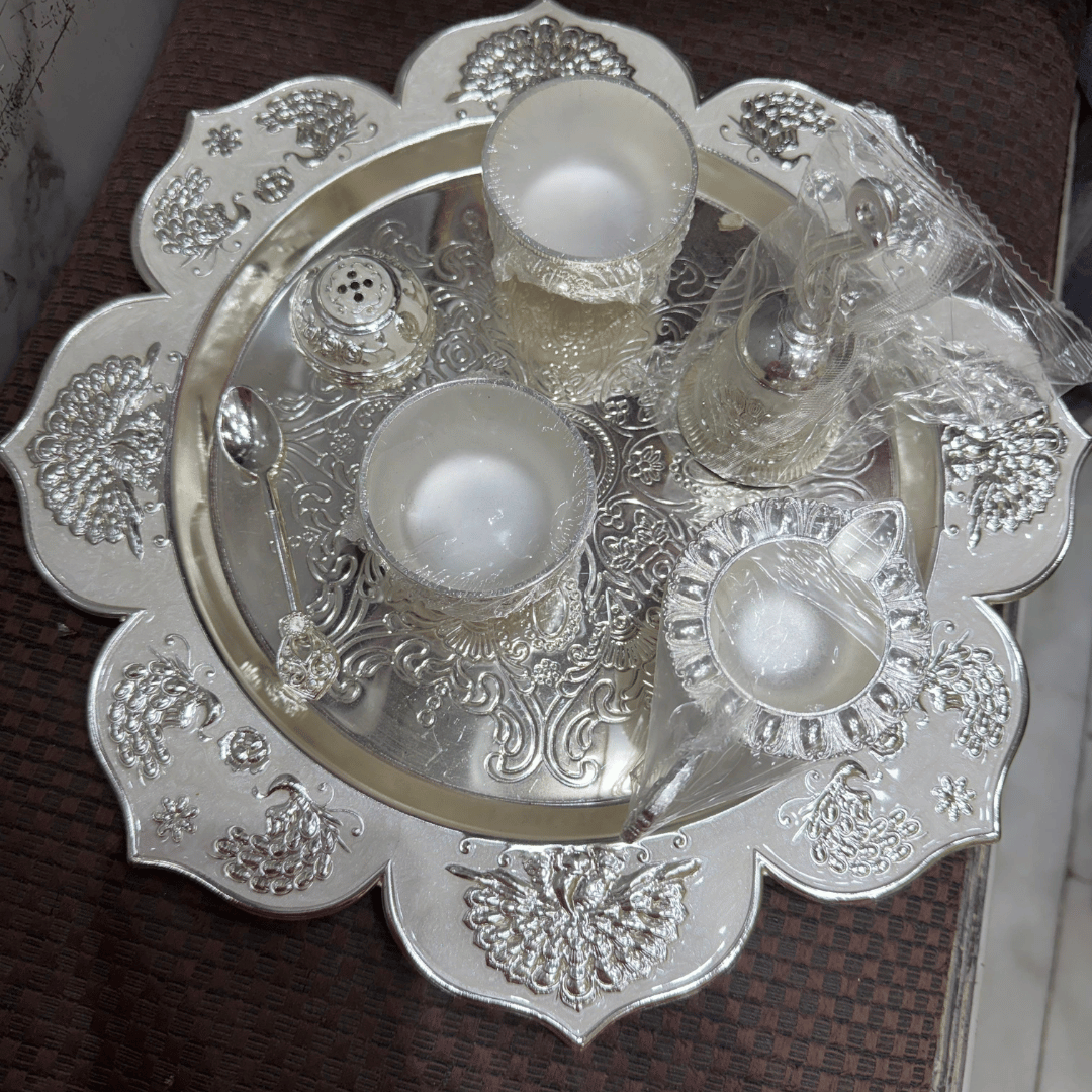 Lotus Shape Pooja Thali Set