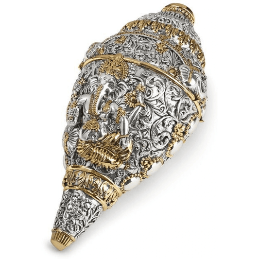Big Shankh  with Ganesha Carving