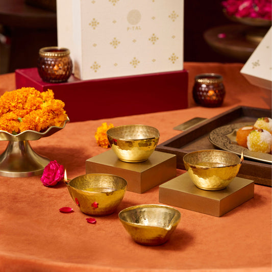 Brass Diya Set