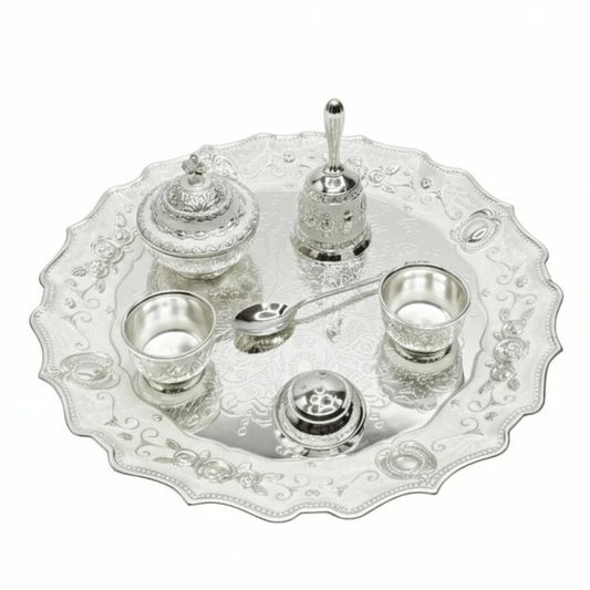 Floral Shape Pooja Thali Set